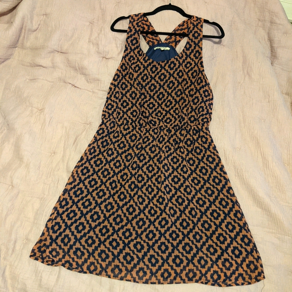 Navy Blue and Light Pink Dress